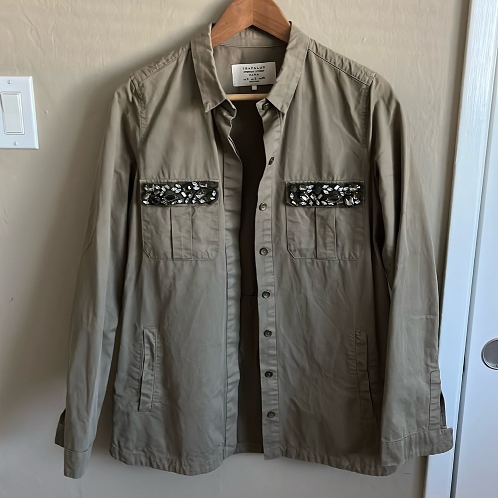 Zara Jewel Embellished Utility Jacket